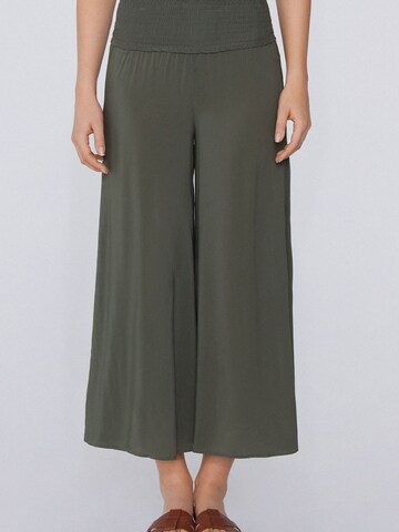 Tezenis Wide Leg Hose in Grün: Vorderseite