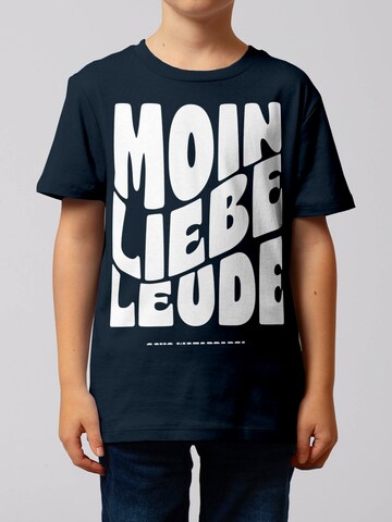 watabout.kids T-Shirt 'Moin liebe Leude' in Blau: Vorderseite