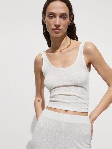 MANGO Knitted top 'PEAR' in White