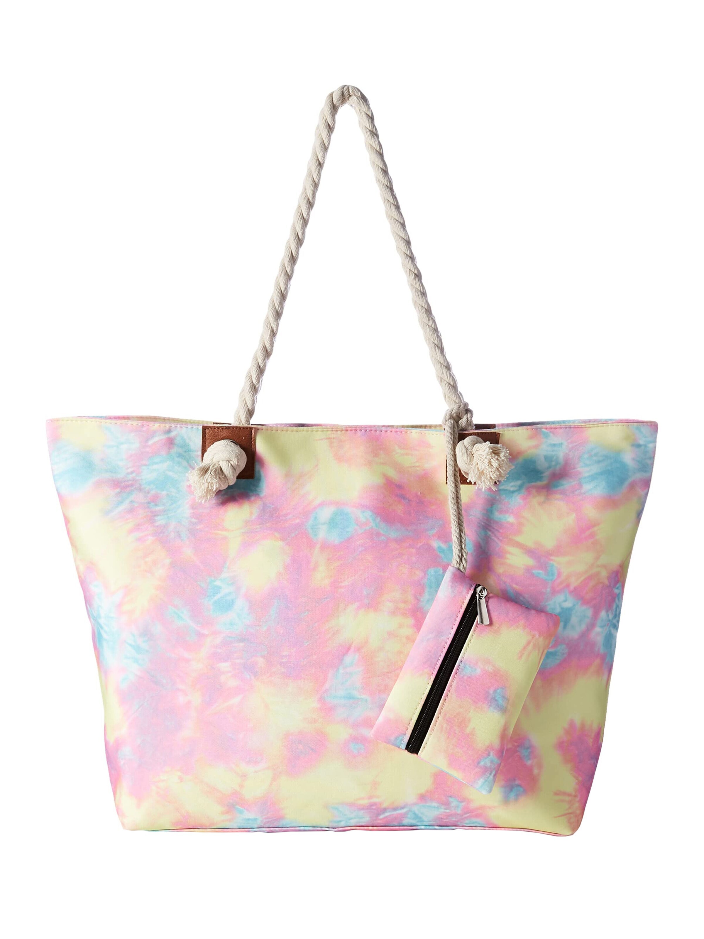 DonDon Beach Bag 'DonDon Strandtasche mit Reißverschluss Shopper Beach bag Badetasche - Paisley' in Pink: front