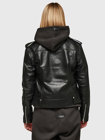 THE ODDS Between-season jacket 'Carbon Matte Leather Jacket Women/ LMTD Edition' in Black: front