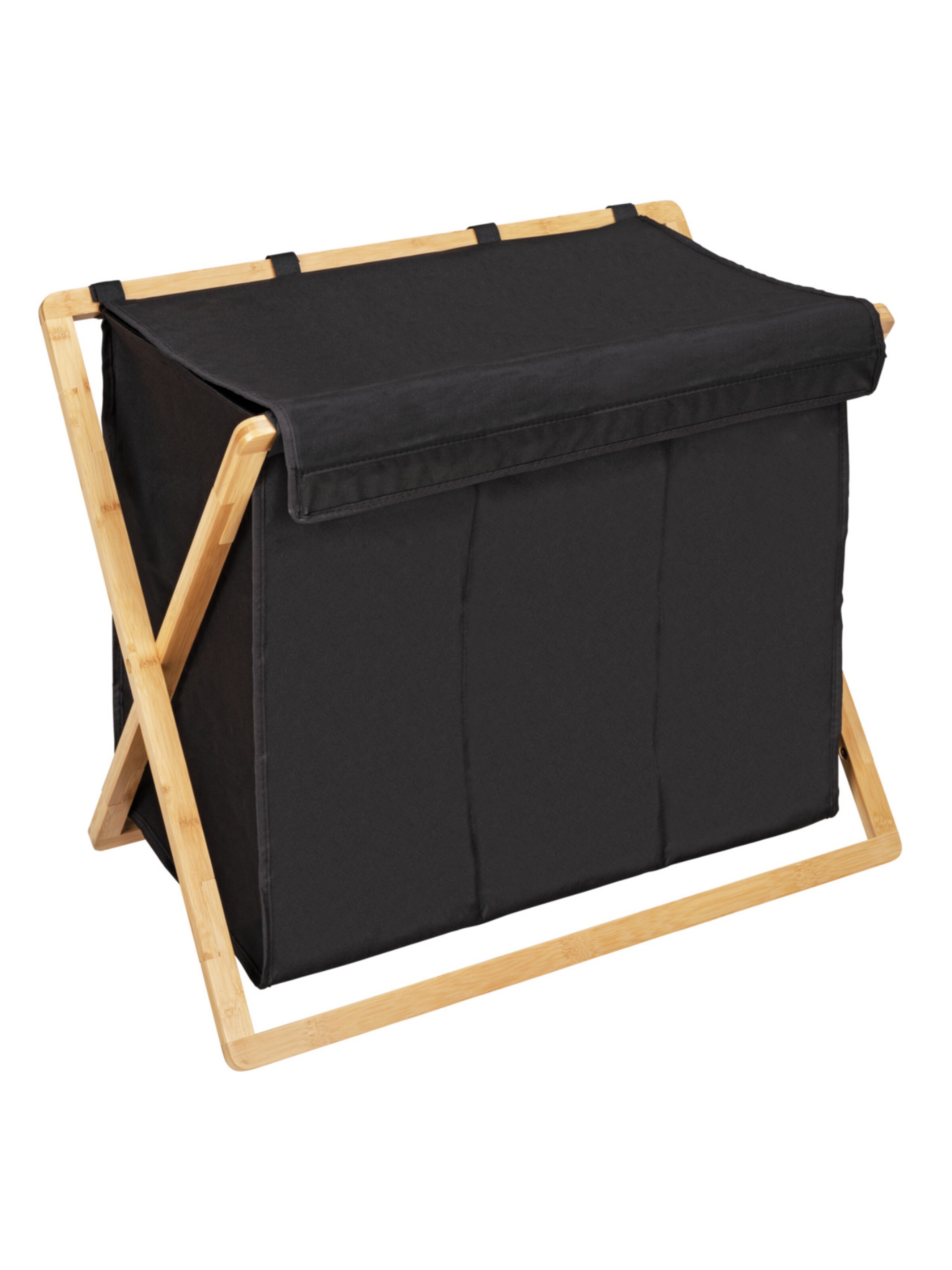 Wenko Wäschebehälter 'Trio Ecori' in Schwarz