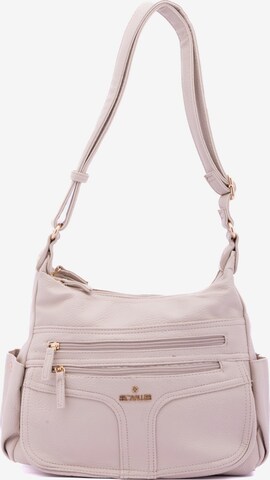 Borsa a spalla 'Borsa a Spalla Donna Ecopelle - Zip e Tasche Multiple' di B. Cavalli in beige: frontale