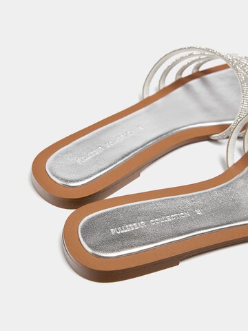 Pull&Bear Mules in Silver