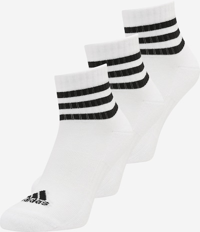 ADIDAS SPORTSWEAR Chaussettes de sport '3-stripes Cushioned Sportswear -cut 3 Pairs' en noir / blanc, Vue avec produit