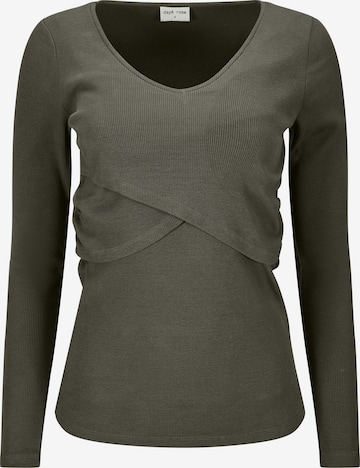dayê rose Shirt 'Ivy Still-Longsleeve für Stillzeit & danach' in Green: front