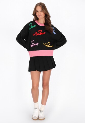 MYMO Υπερμέγεθες πουλόβερ 'Young Fashion' σε μαύρο