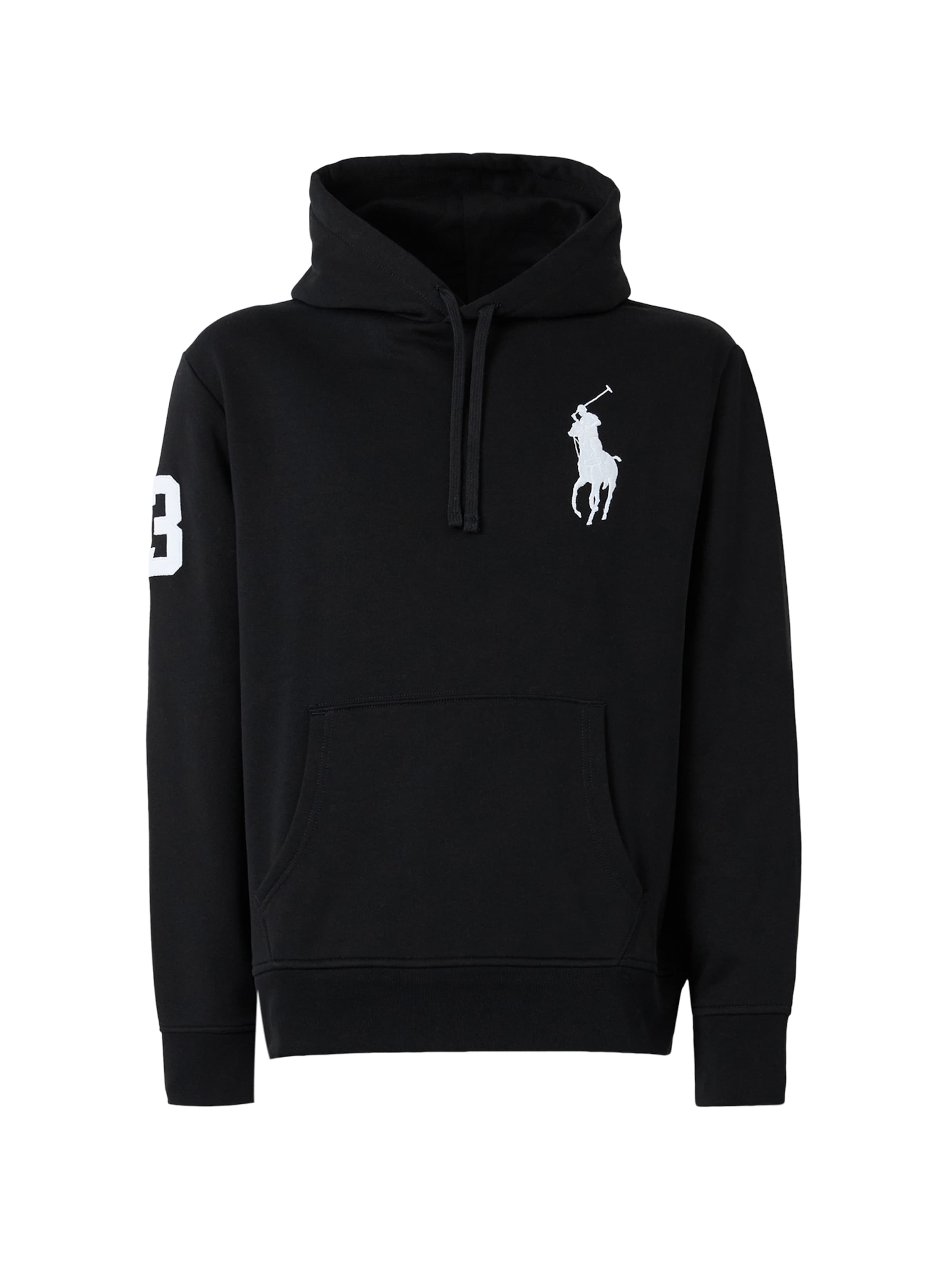 Bluză de molton de la Polo Ralph Lauren pe negru: față