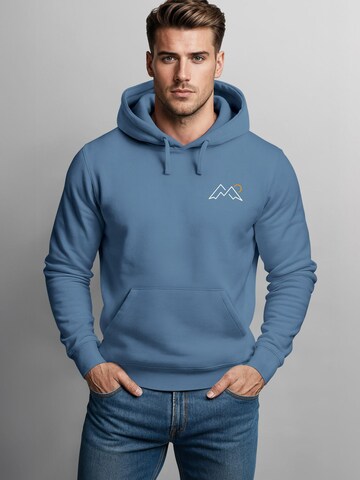 Neverless Sweatshirt 'Mountain Lineart' in Blau