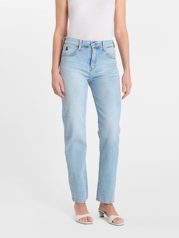 Coupe slim Jean Le Temps Des Cerises en bleu : devant