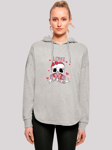 Sweat-shirt 'Anti Valentinstag Love Is In The Air' F4NT4STIC en gris : devant