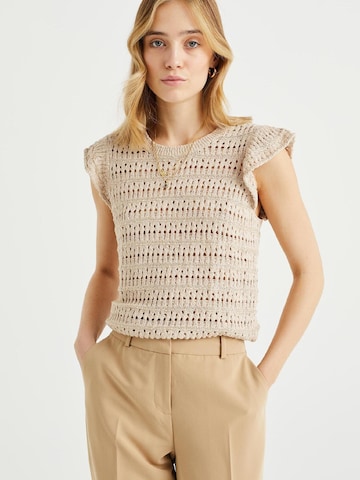 WE Fashion Svetr – béžová: přední strana