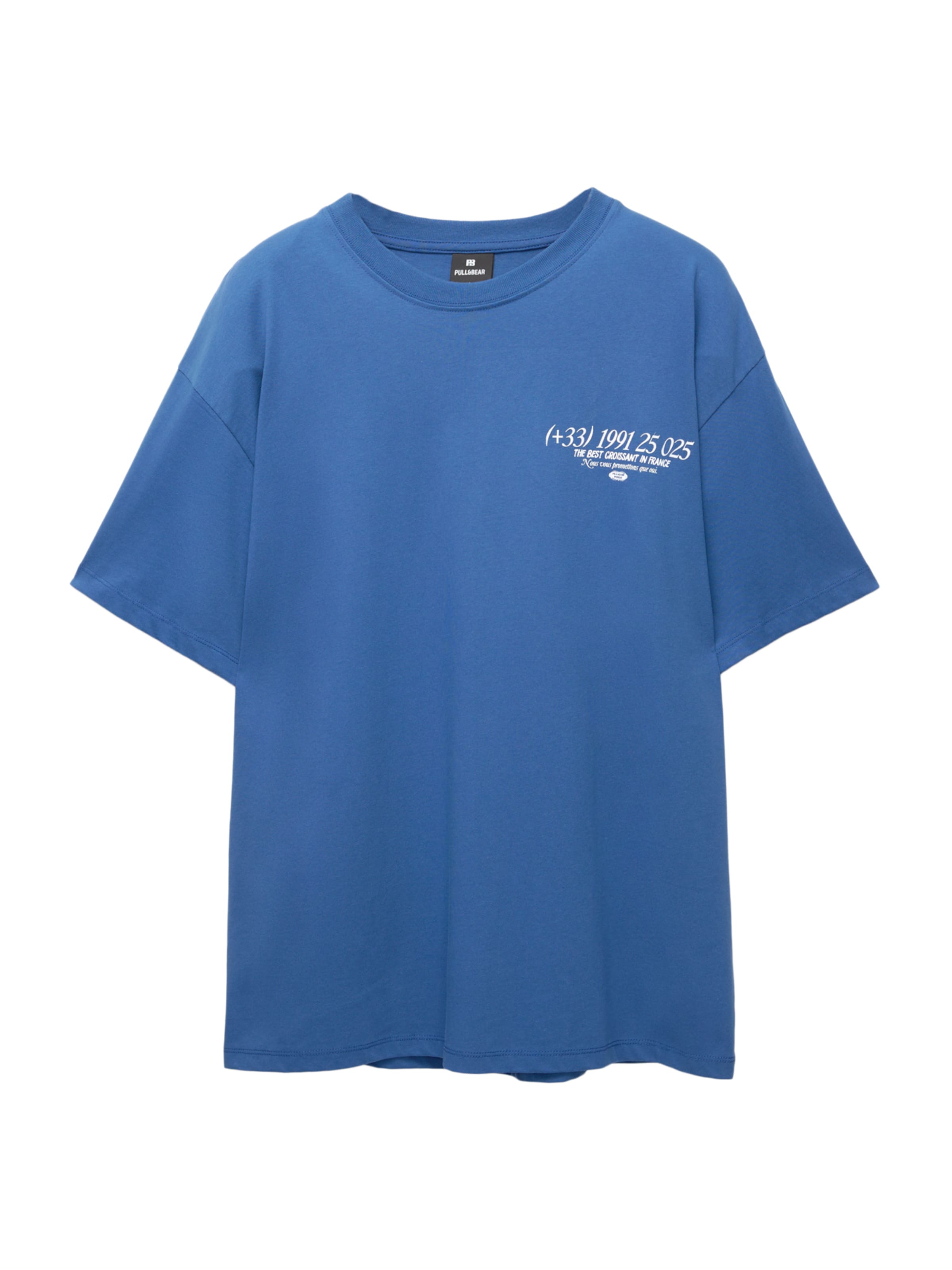 Pull&Bear Tričko – modrá: přední strana