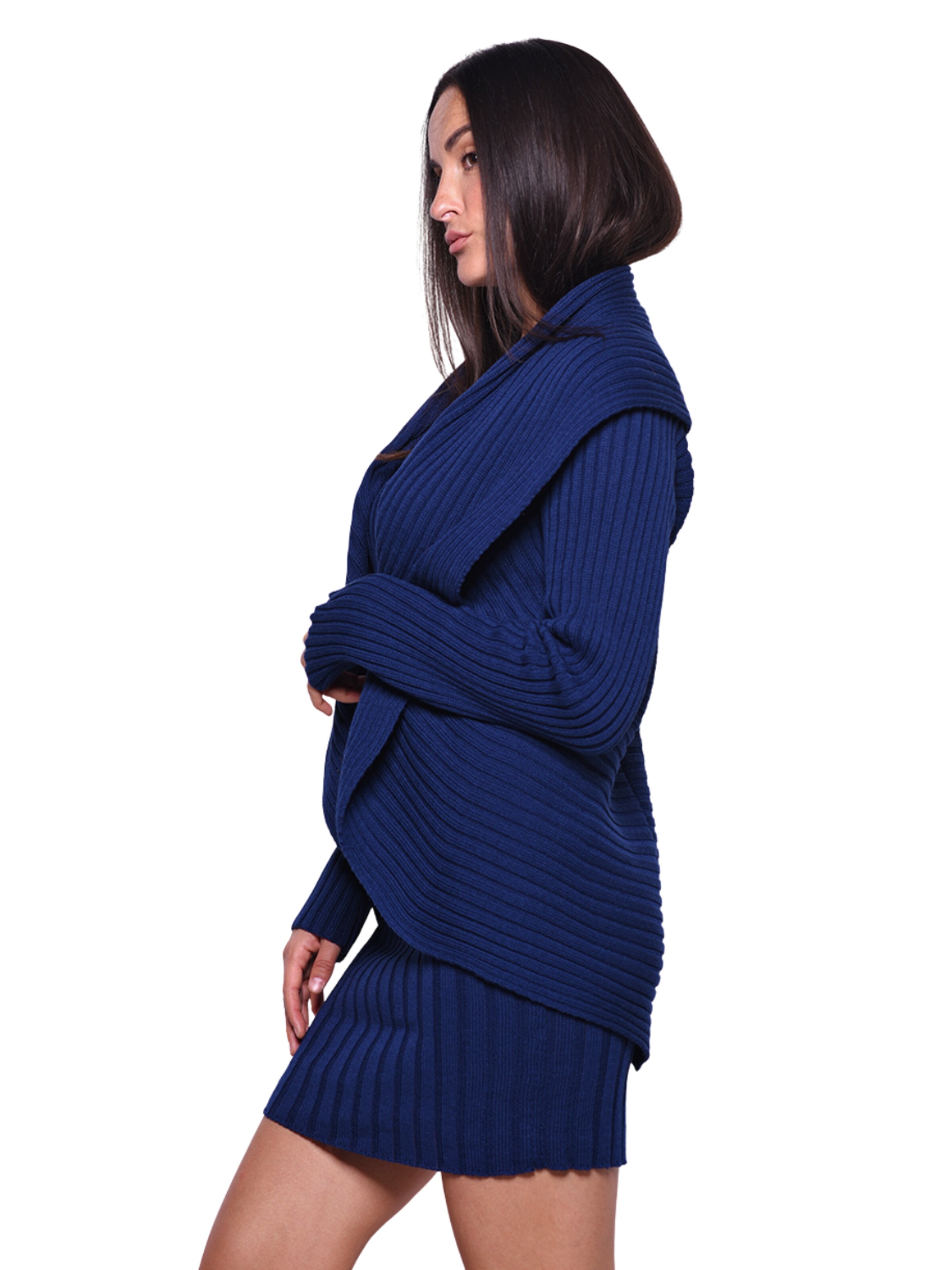 Süel knitwear - Cárdigan 'Round ribbed' en azul