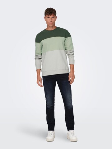 Only & Sons Sweatshirt 'Odis' in Green