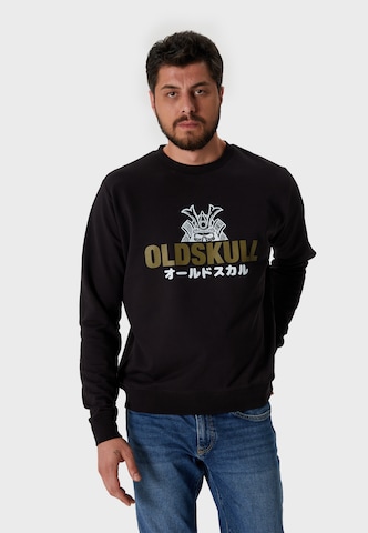 Oldskull Sweatshirt in Zwart: voorkant