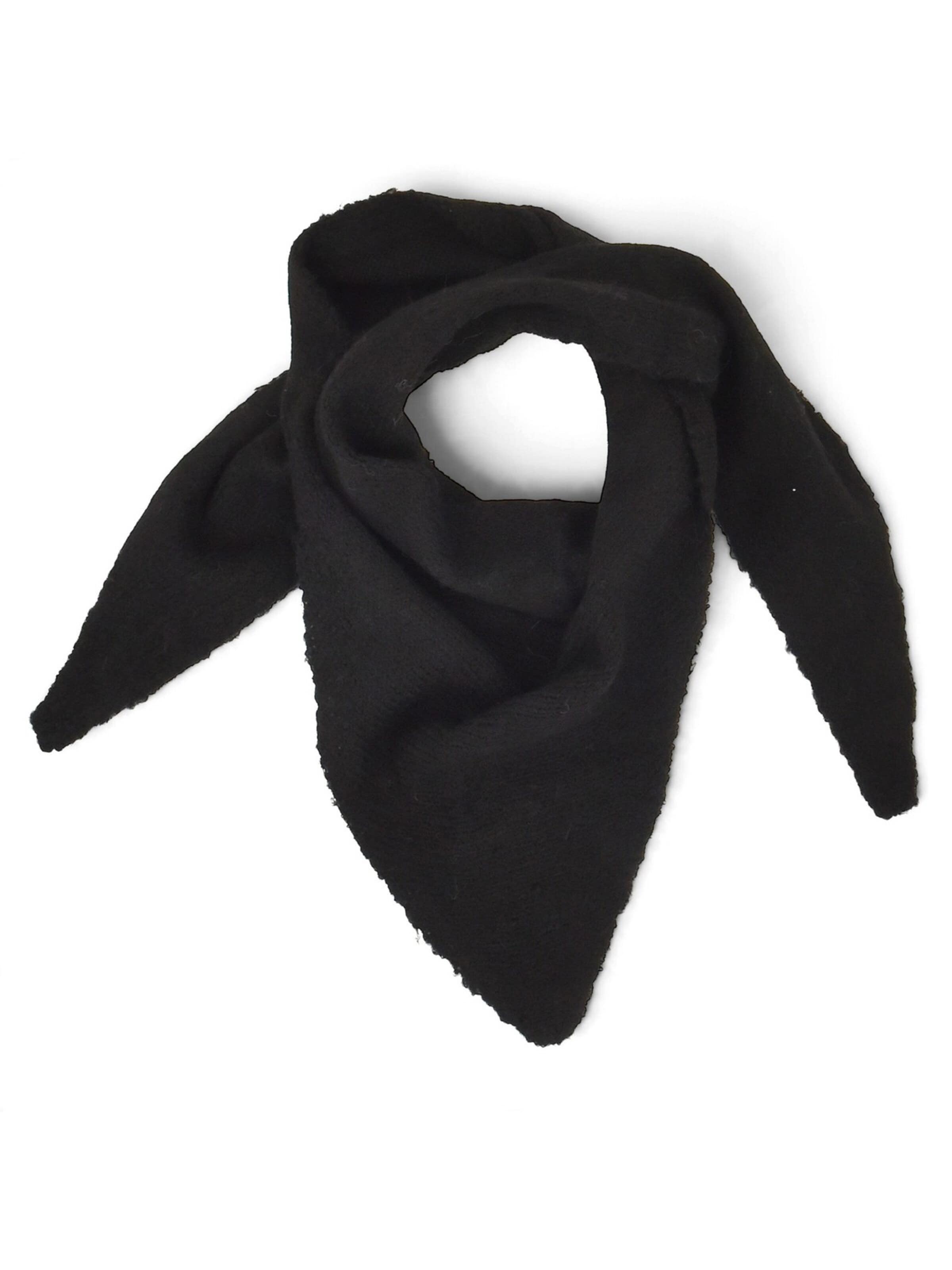 styleBREAKER Wrap 'Kleines Strick Dreieckstuch im Sophie Scarf Stil' in Black: front