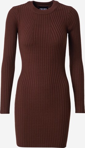 PIECES Knitted dress 'Crista' in Brown: front