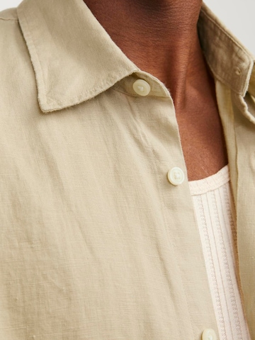JACK & JONES Regular fit Button Up Shirt 'Lawrence' in Brown