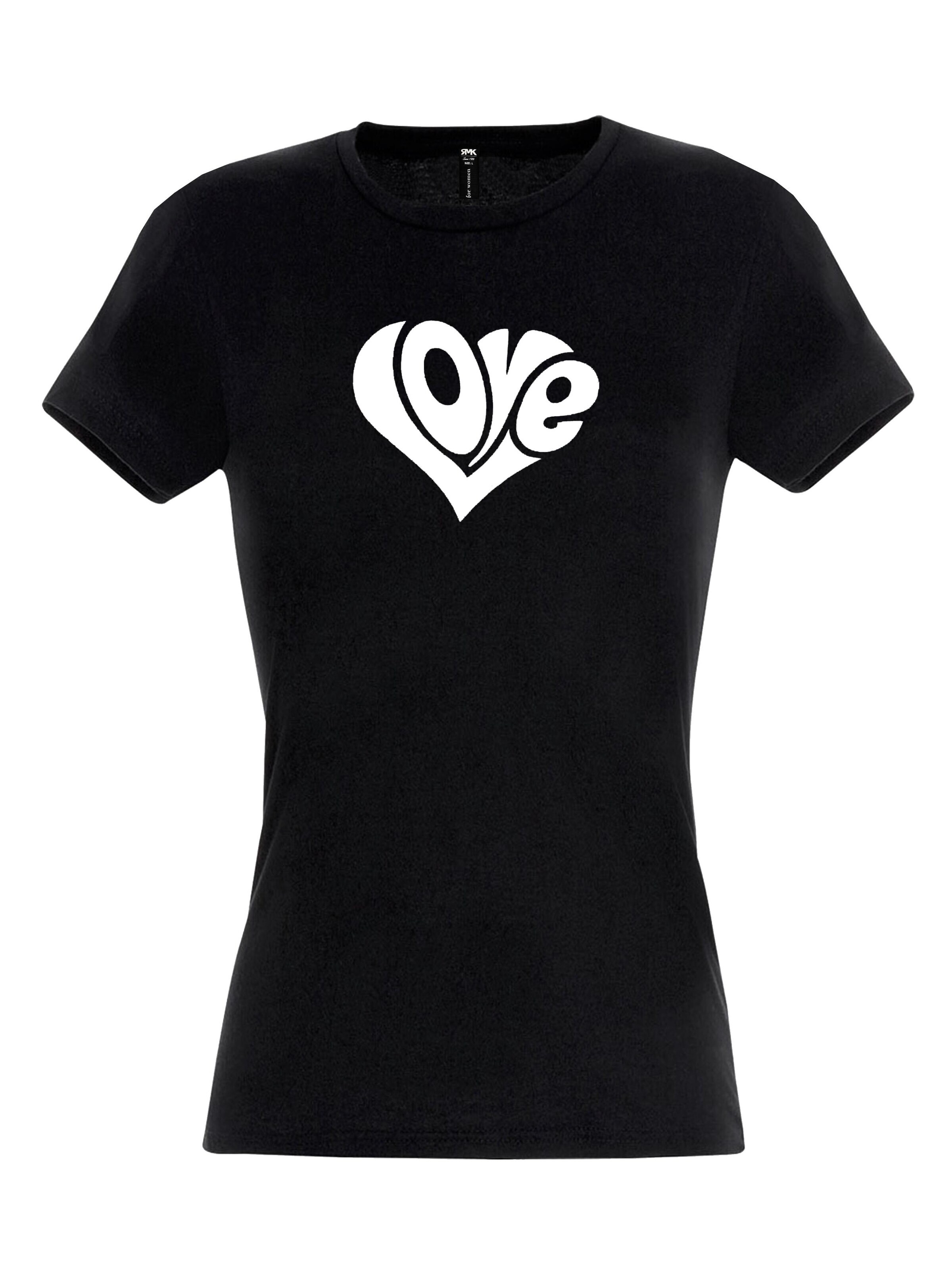 RMK Shirt 'Love Herz' in Black: front