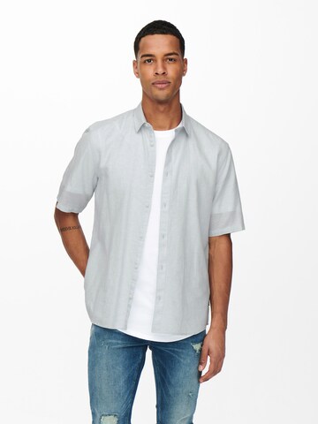 Only & Sons Slim fit Πουκάμισο 'Caiden' σε μπλε: μπροστά
