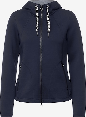 CECIL Zip-Up Hoodie 'Scuba' in Blue: front