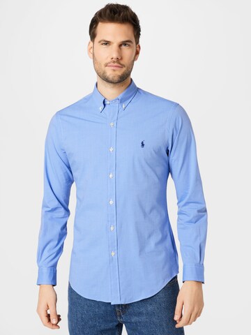 Slim fit Camicia di Polo Ralph Lauren in blu: frontale