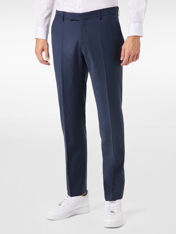 PIERRE CARDIN Regular Pleated Pants 'Ryan' in Blue: front