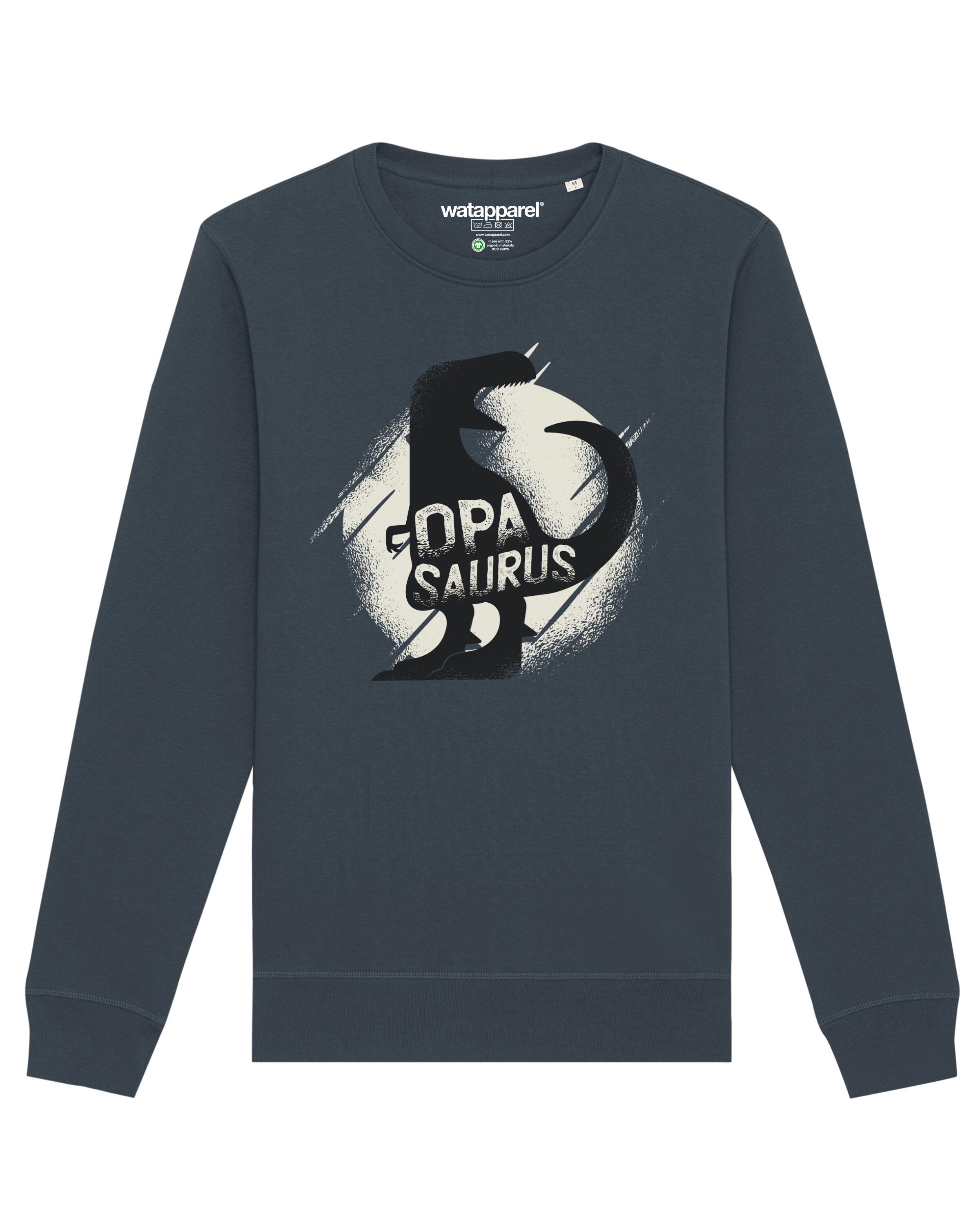 Sweat-shirt ' Opasaurus ' Watapparel en gris : devant