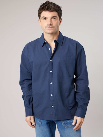 Fit confort Chemise business 'Solemio' Deeluxe en bleu : devant