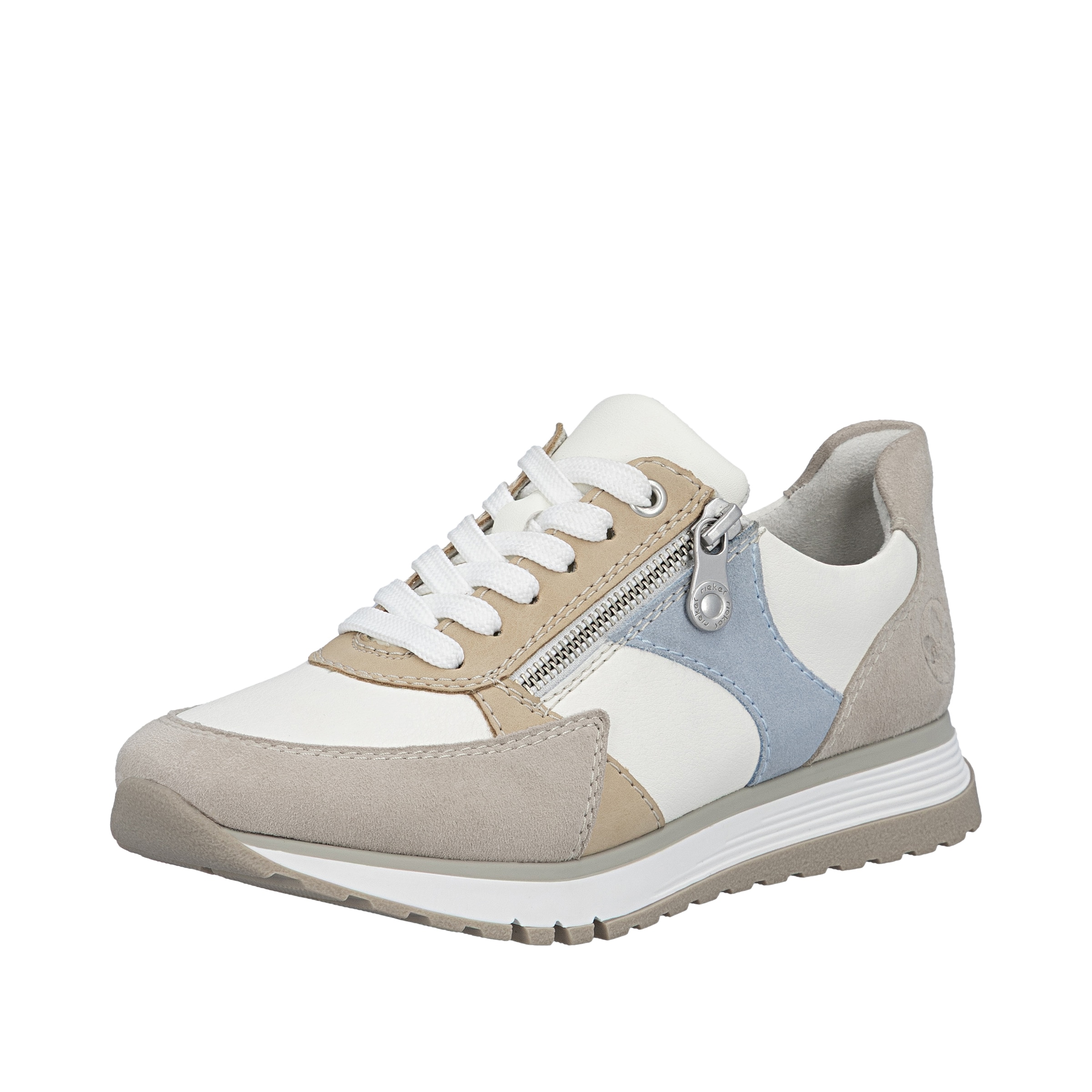 Baskets basses Rieker en blanc : devant