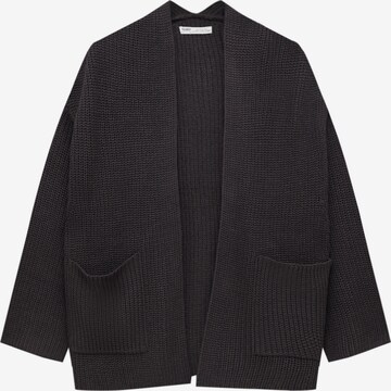 Pull&Bear Knit Cardigan in Black: front