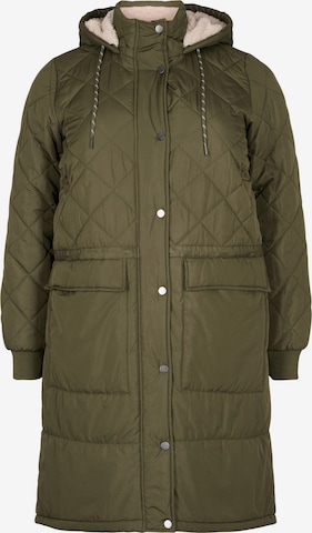 Zizzi Winter coat 'CACAMP' in Green: front