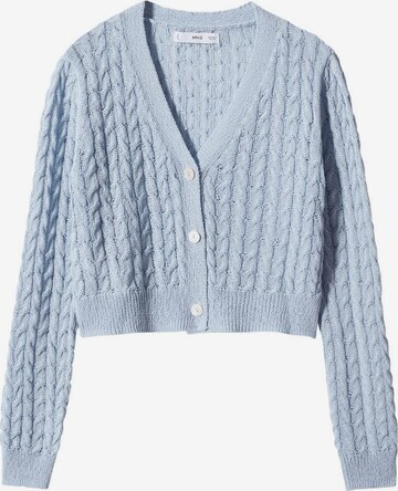 MANGO Knit Cardigan in Blue: front