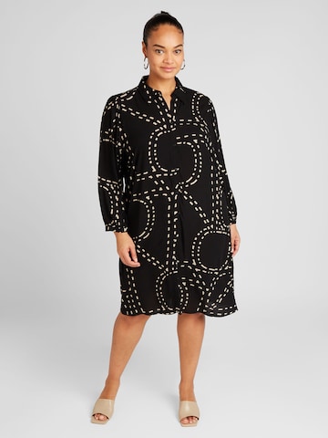 ONLY Carmakoma Shirt dress 'PHOEBE' in Black: front