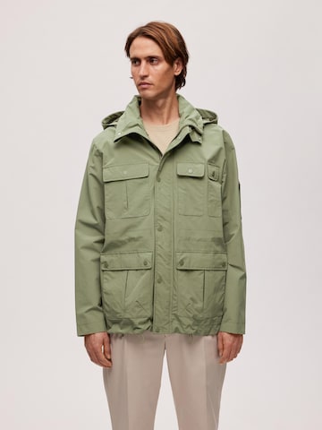 SELECTED HOMMEPrijelazna jakna 'Hoye' - zelena boja: prednji dio