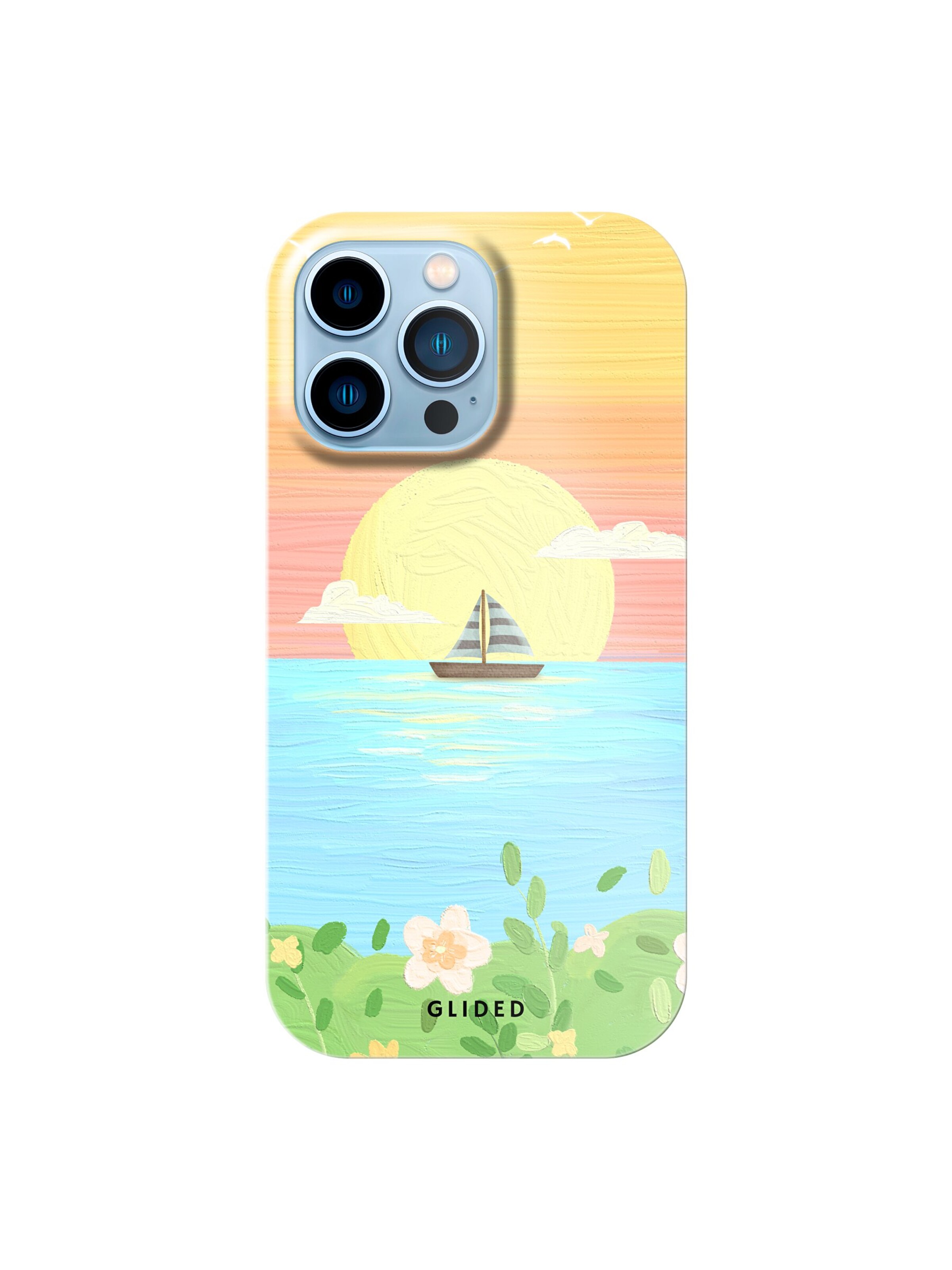 Glided Smartphone Case 'Cute Sunset Glided Handyhülle' in Black: front