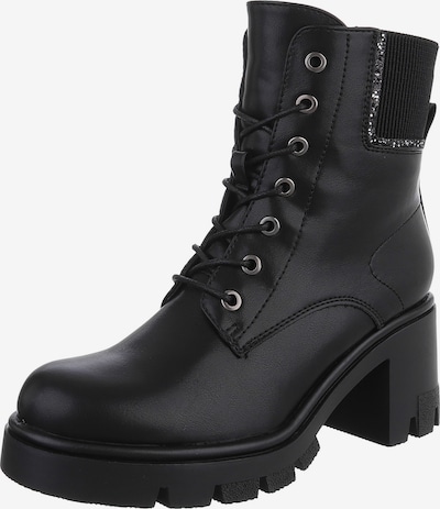 Ital-Design Schnürstiefelette in schwarz, Produktansicht