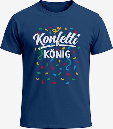 MoonWorks Shirt 'Konfetti König' in Blau: Vorderseite