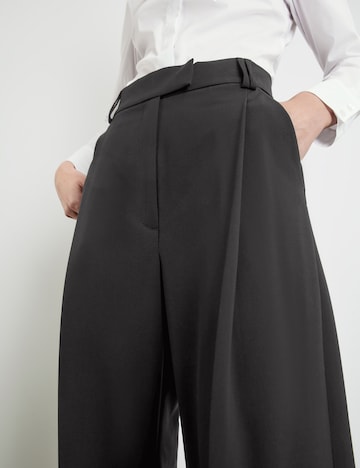 TAIFUN Wide leg Pleated Pants in Black