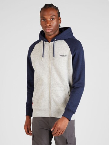 Superdry Sweat jacket 'Essential' in Blue: front