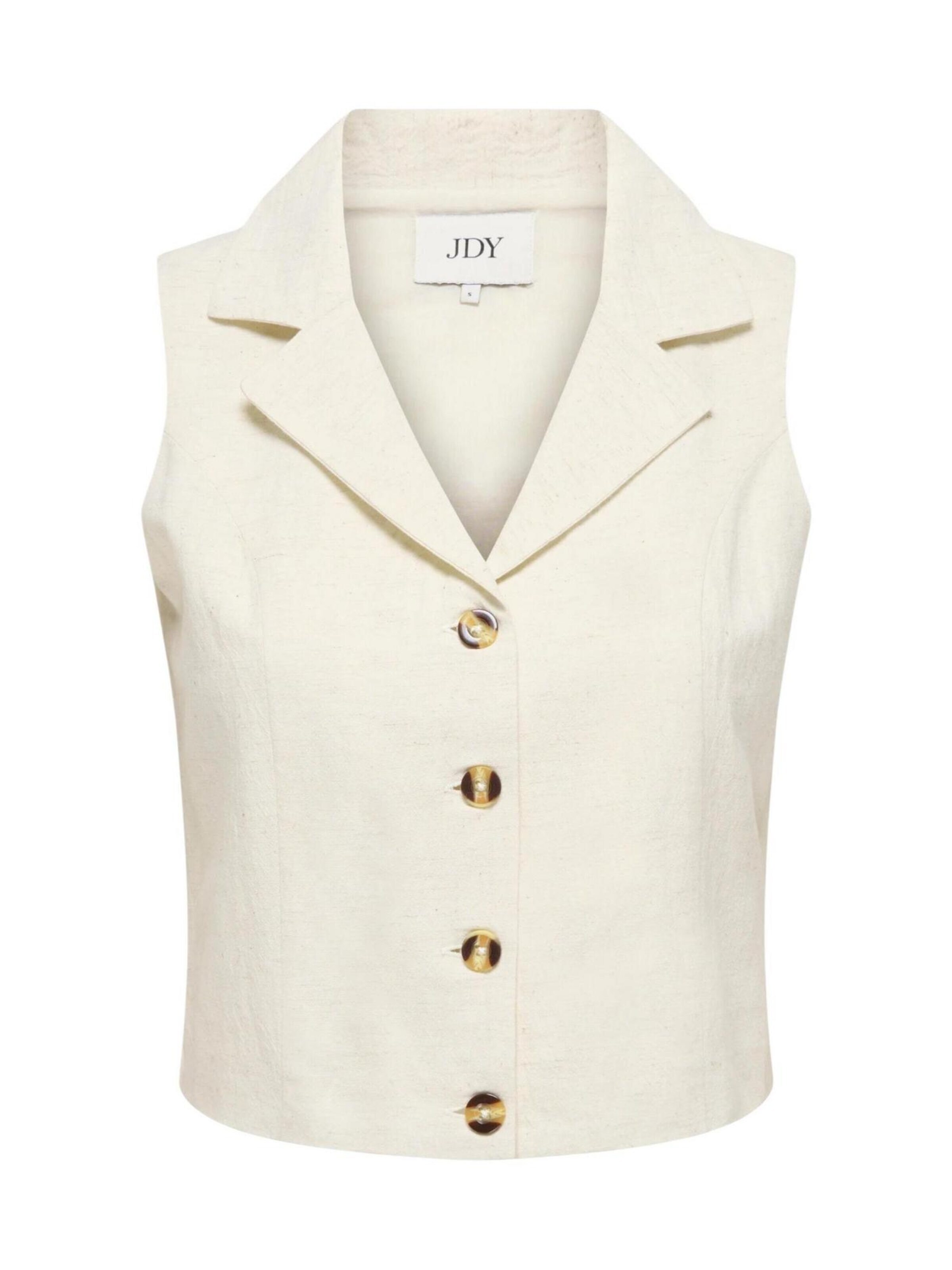 Gilet 'Jdymilan Linen S/L Waistcoat Tlr 15366390' di Jaqueline de Yong in beige: frontale