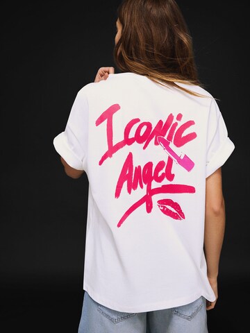 Bershka Oversized bluse i hvid: forside