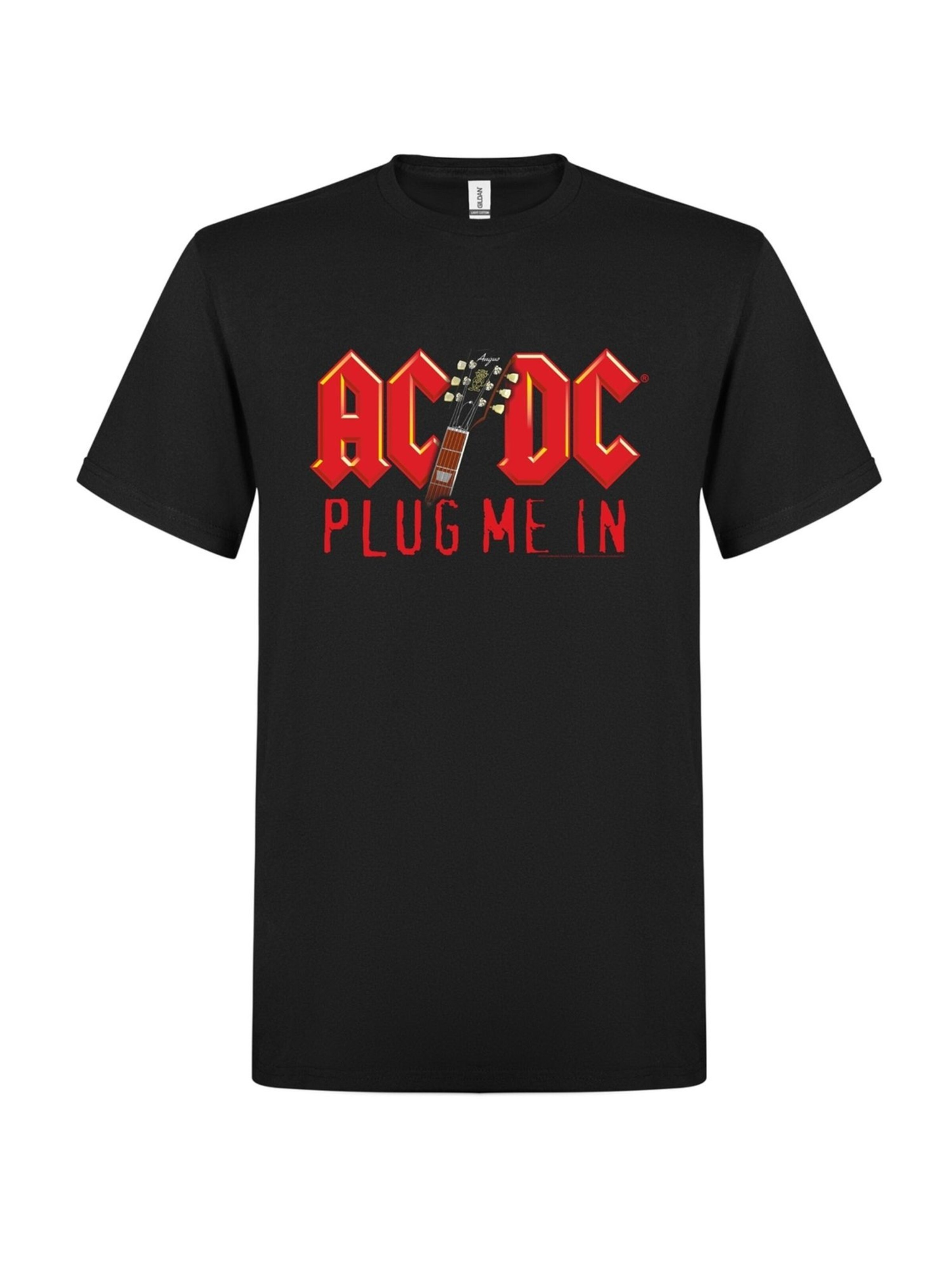 AC/DC Shirt 'Plug Me In Angus Young' in Black: front