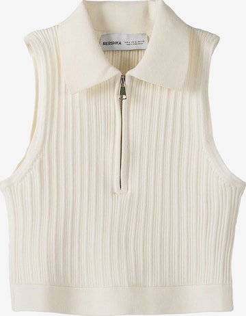 Bershka Gebreide top in Beige: voorkant