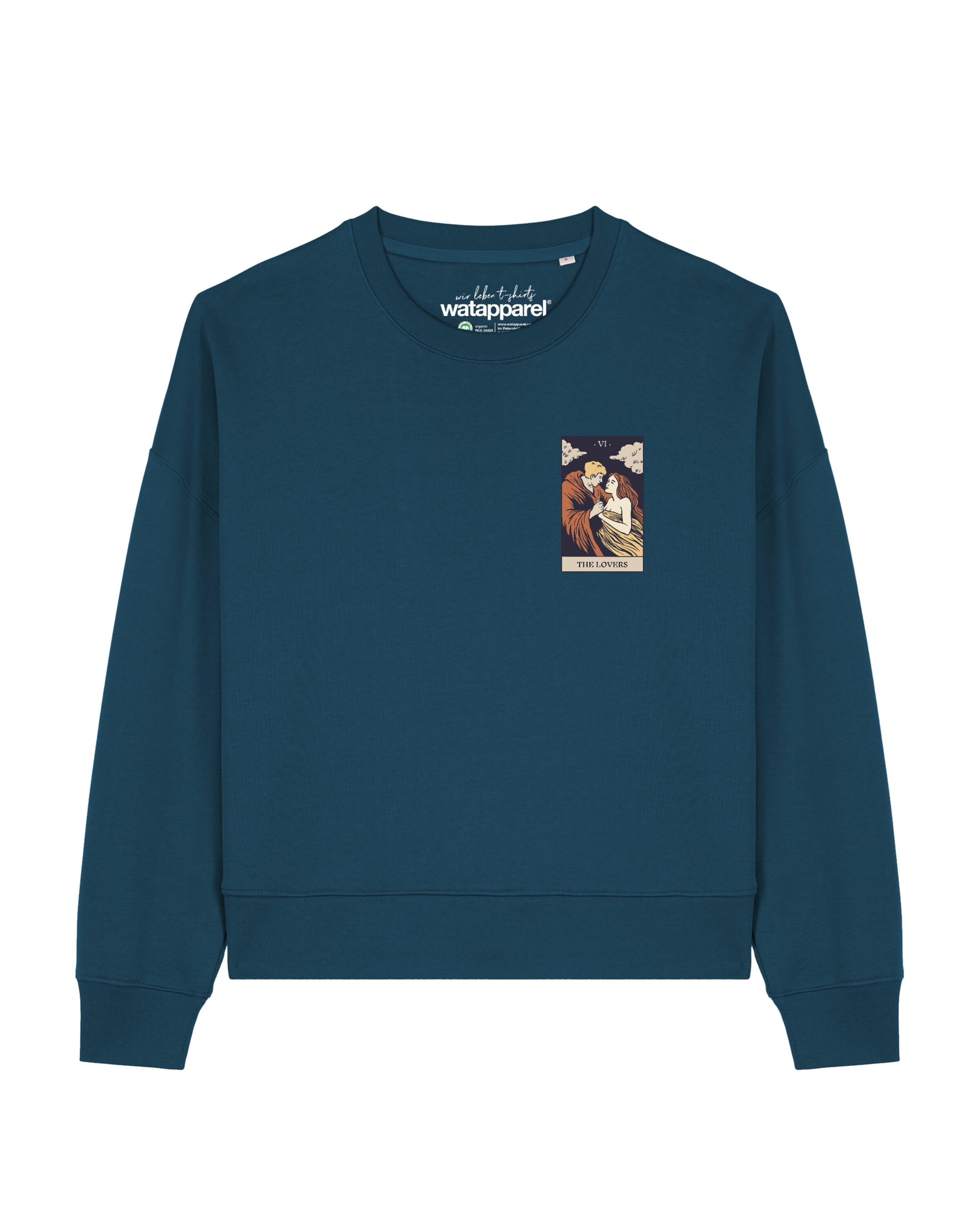 Sweat-shirt 'Tarot The Lovers ' Watapparel en bleu : devant