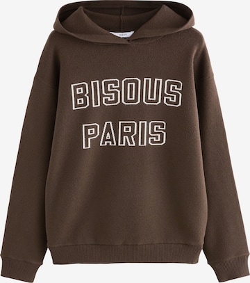 Next Μπλούζα φούτερ σε καφέ: μπροστά