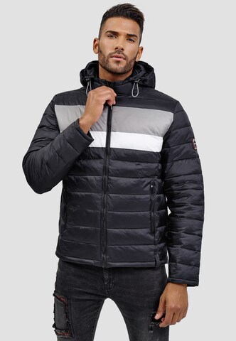 INDICODE JEANS Winterjas 'Hampshire' in Zwart: voorkant