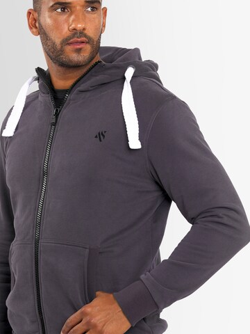 Alessandro Salvarini Zip-Up Hoodie 'Vinzent' in Grey