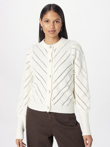 PULZ Jeans Knit Cardigan 'Amy' in Beige: front